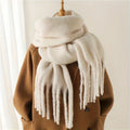 Unisex Winter Warm Knit Solid Color Long Scarf Shawl