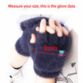 Women's Fashion Plush Warm Knit Flip Fingerless Gloves