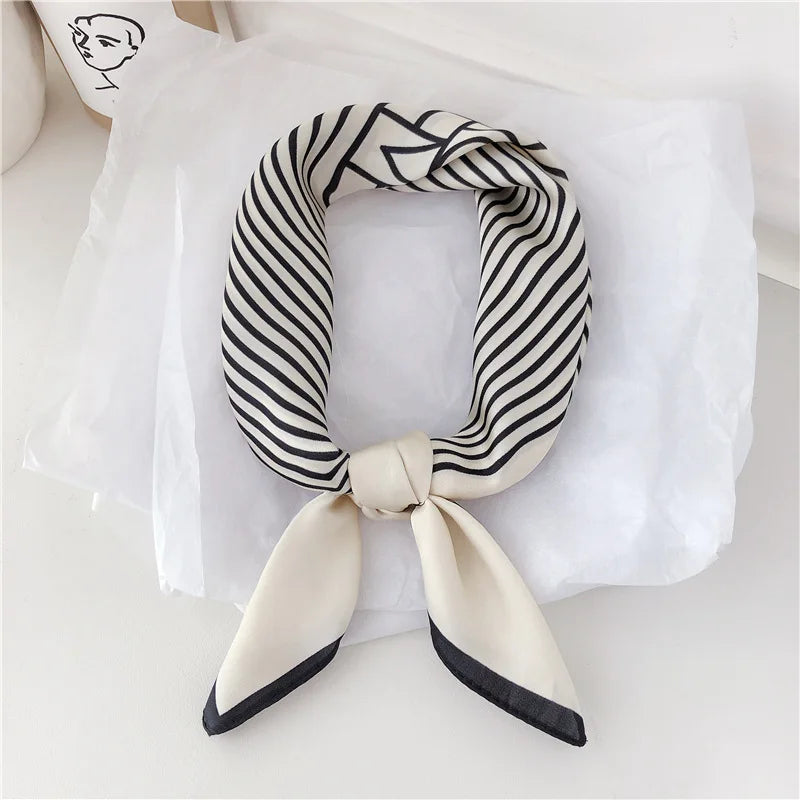 Women's Fashion Striped Small Square Scarf Headscarf