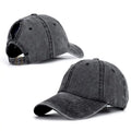 Women's Retro Washed Backless Ponytail Baseball Cap