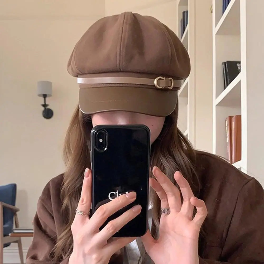 Women's Retro Warm Soft Fabric Painter Beret Cap