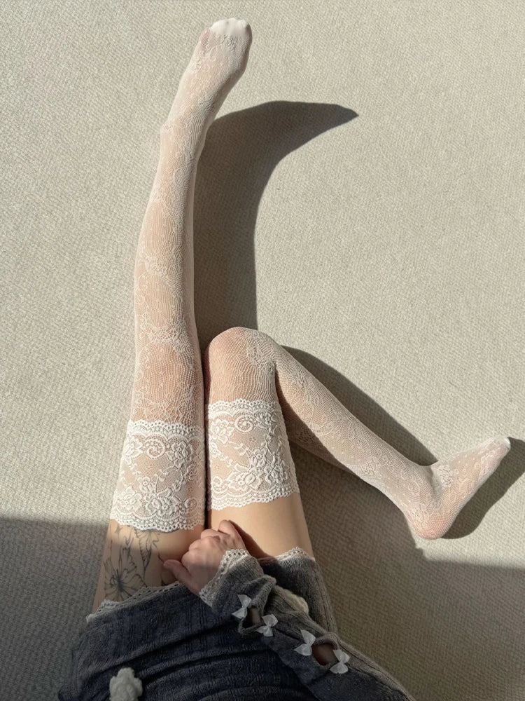 Women's Sexy Lace Floral Mesh Knee High Stockings