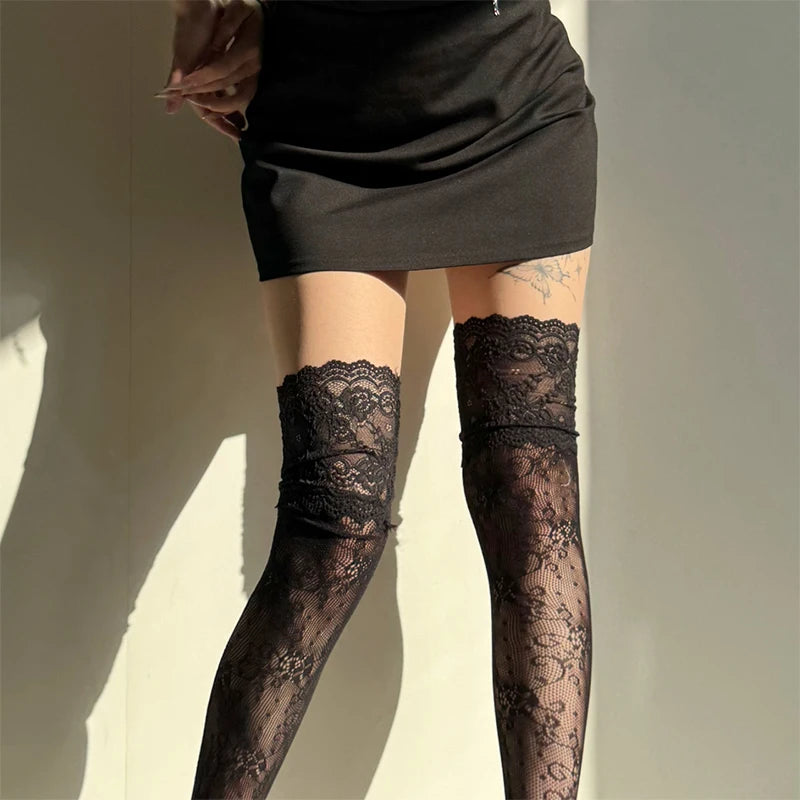 Women's Sexy Lace Floral Mesh Knee High Stockings