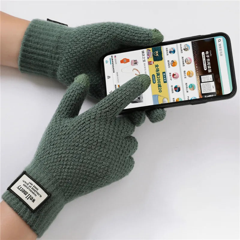 Men's Knitted Touchscreen Warm Winter Gloves