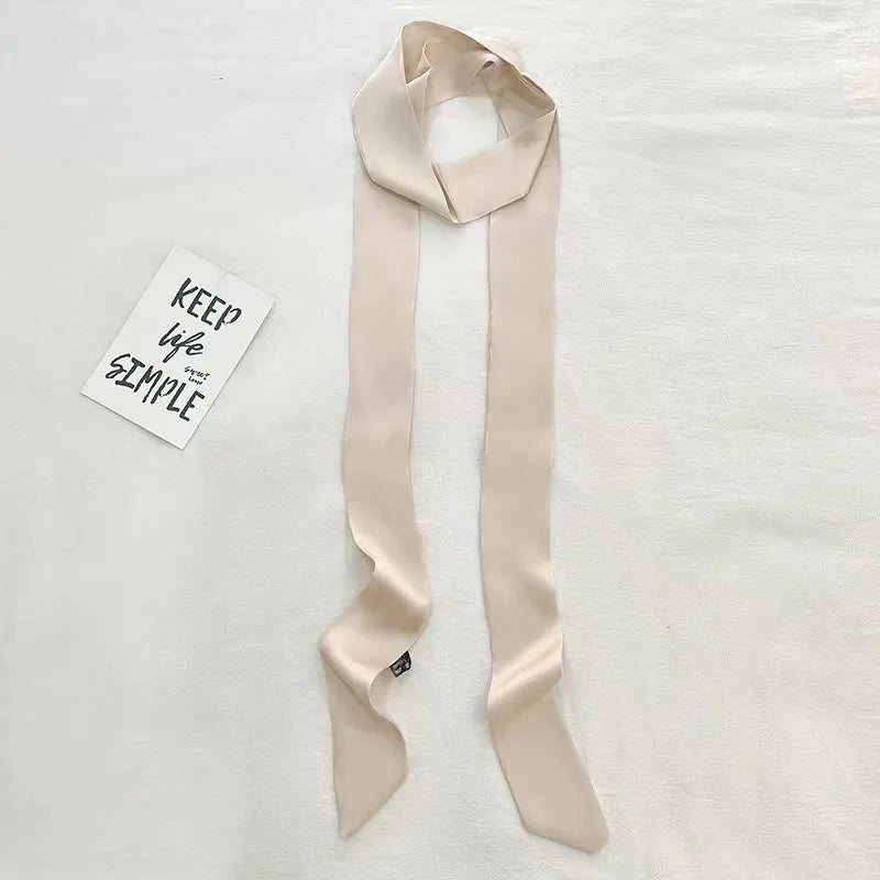 Women's Fashion Plain Chiffon Silk Long Scarf Ribbon