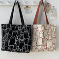 Women's Cute Cat Canvas Shoulder Tote Bag