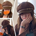 Women's Retro Warm Soft Fabric Painter Beret Cap