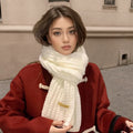 Unisex Winter Warm Knitted Solid Neckerchief Scarf 180x28cm