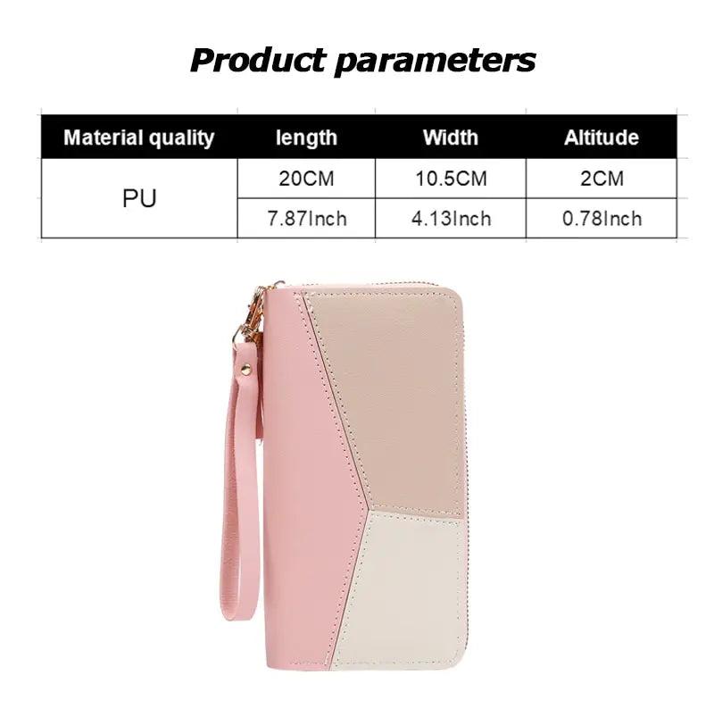 Women's Fashion PU Leather Long Zipper Wallet