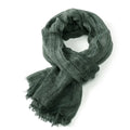 Men's Striped Cotton Linen Warm Shawl Scarf 200x75cm