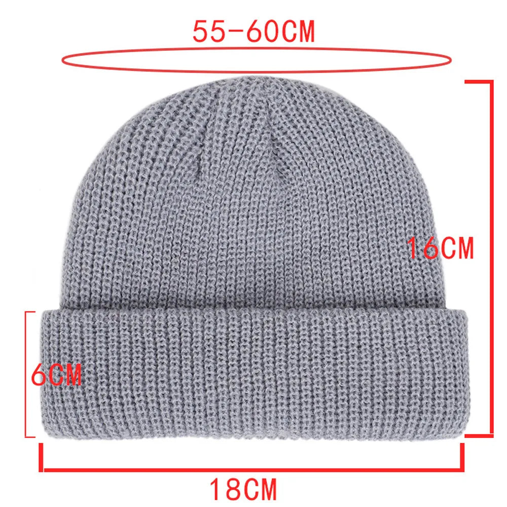 Unisex Solid Knitted Elastic Skull Beanie B0371