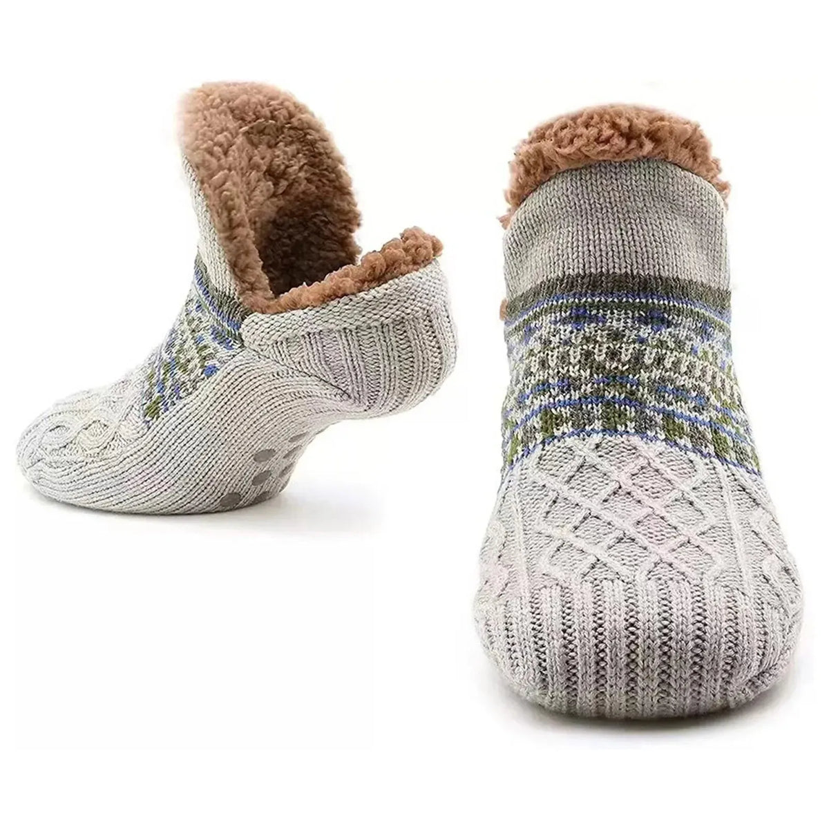 Unisex Winter Warm Fleece Non-Slip Slipper Socks