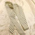 Women's Polka Dot Long Ribbon Scarf 150x4cm