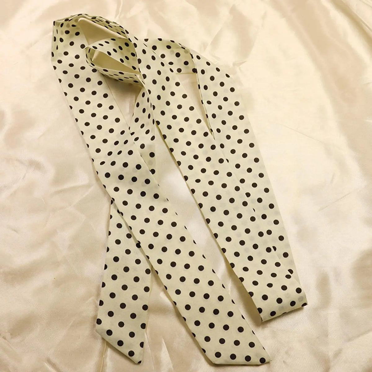 Women's Polka Dot Long Ribbon Scarf 150x4cm