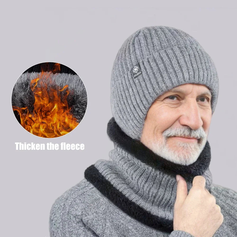 Unisex Thick Plush Warmth Knitted Winter Beanie Cap