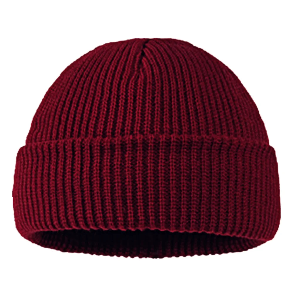Unisex Solid Knitted Elastic Skull Beanie B0371