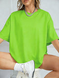 Unisex Solid 100% Cotton Loose Fit Casual Short Sleeve T-Shirt
