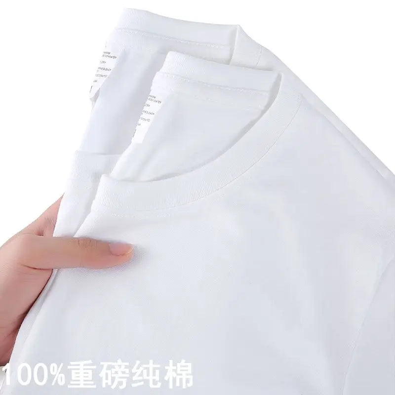 Unisex Solid 100% Cotton Loose Fit Short Sleeve T-Shirt