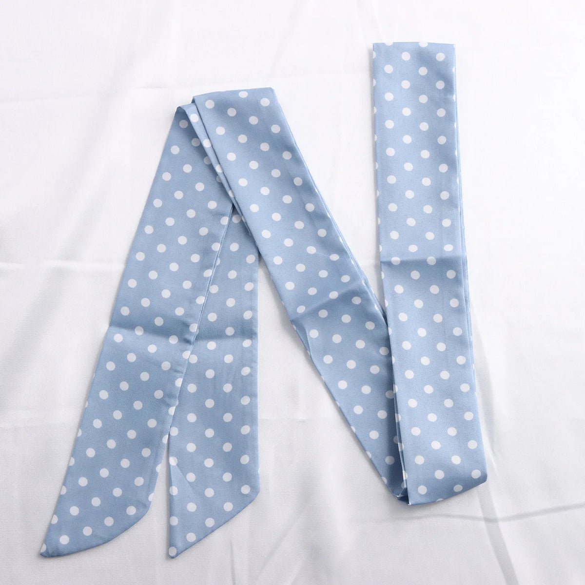 Women's Polka Dot Long Ribbon Scarf 150x4cm