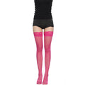Women's Lace Trim Smooth Thigh High Stockings