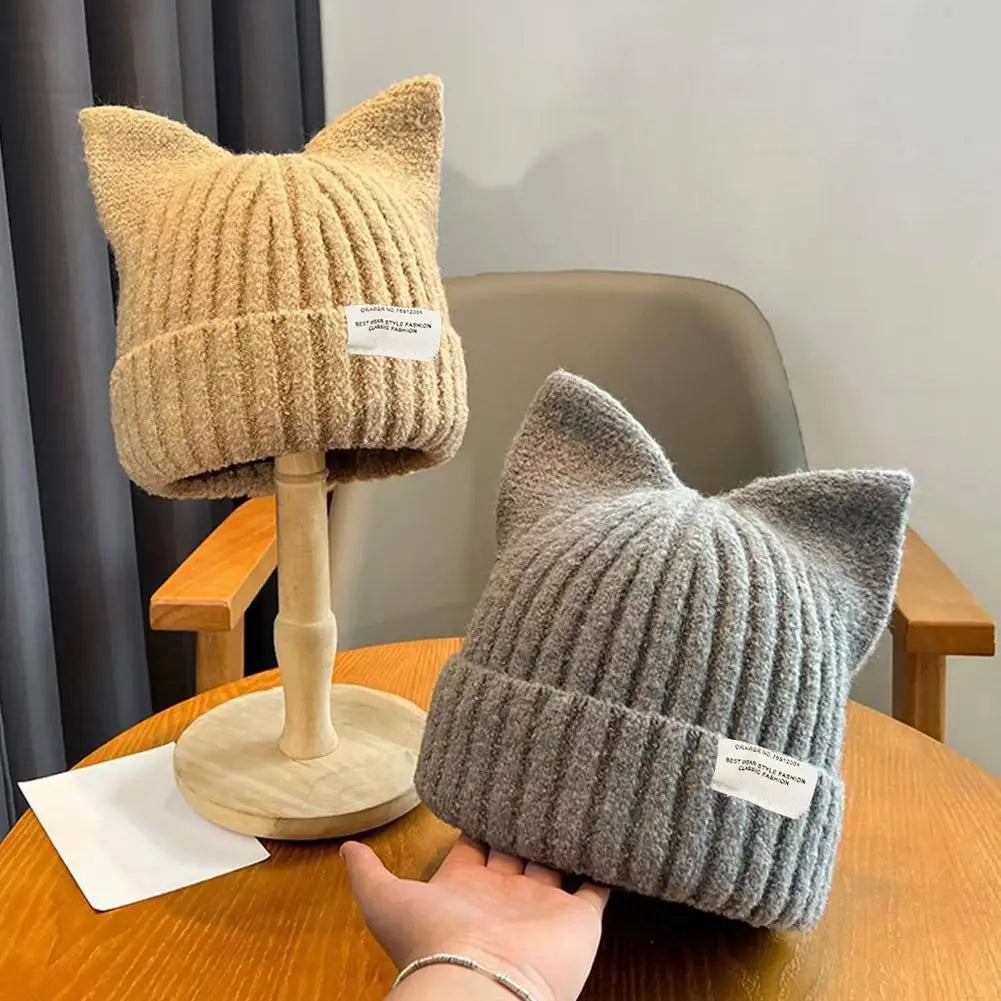 Women's Fashion Cute Cat Ears Warm Knit Winter Beanie