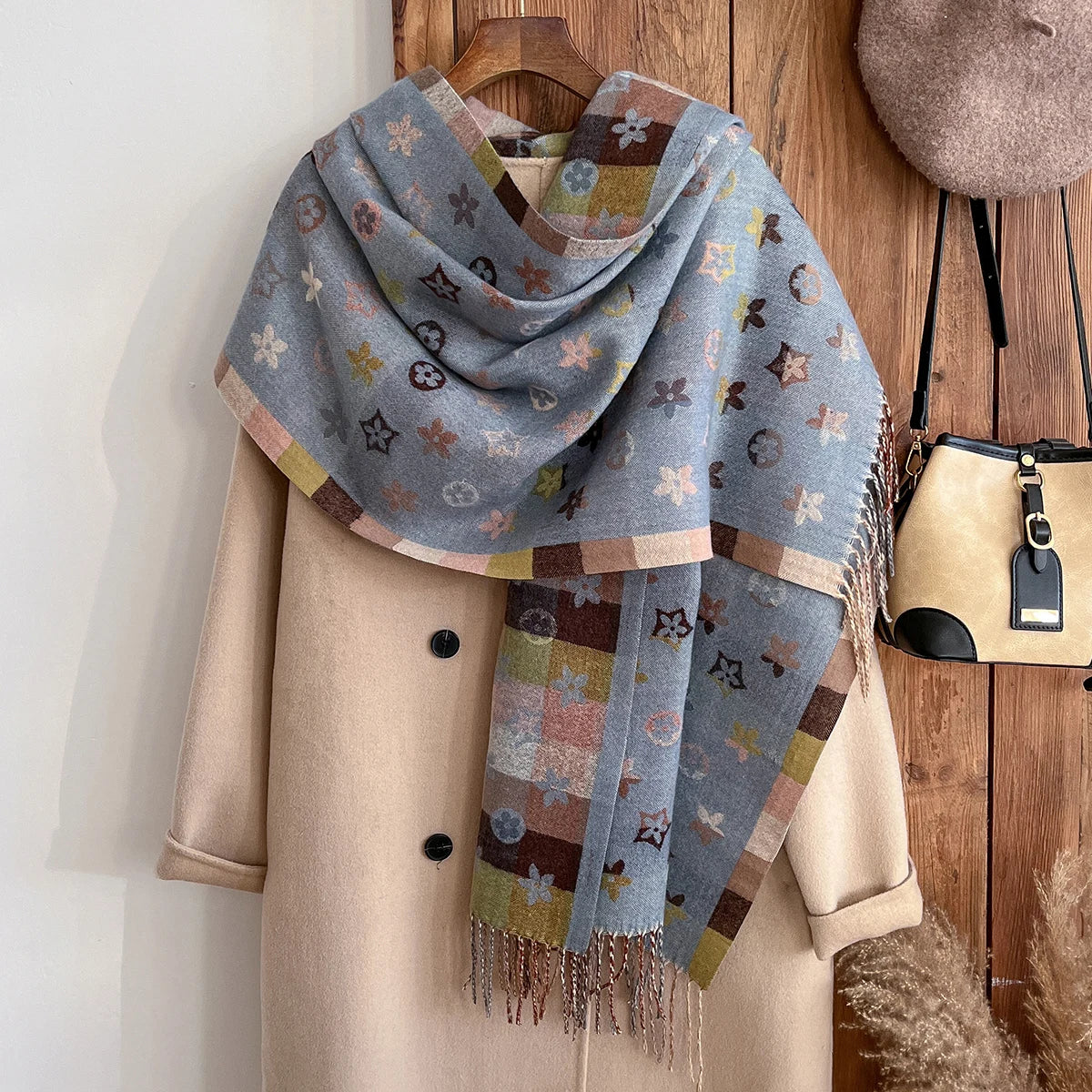 Women's National Style Warm Blanket Shawl Scarf 195x65cm