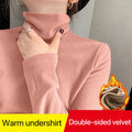 Women's Solid Slim Fit High Neck Long Sleeve Thermal Top
