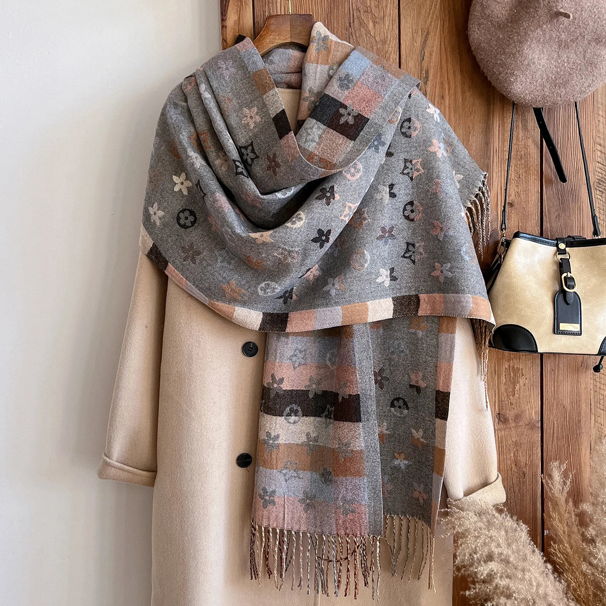 Women's National Style Warm Blanket Shawl Scarf 195x65cm