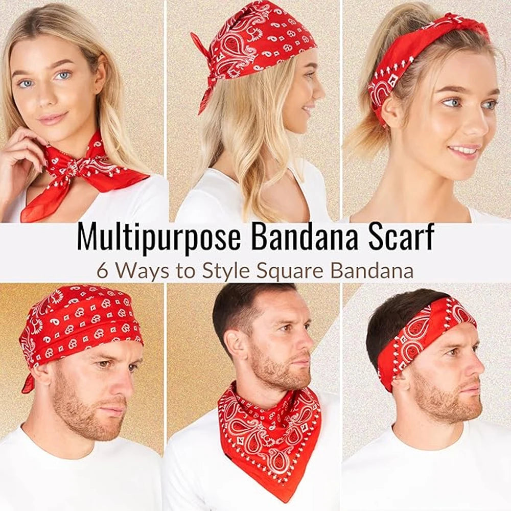 Unisex Paisley Square Headwear Bandana Scarf 54x54cm