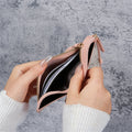 Women's Solid Color Button Short Card Coin Purse Wallet
