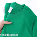 Unisex Solid 100% Cotton Loose Fit Short Sleeve T-Shirt