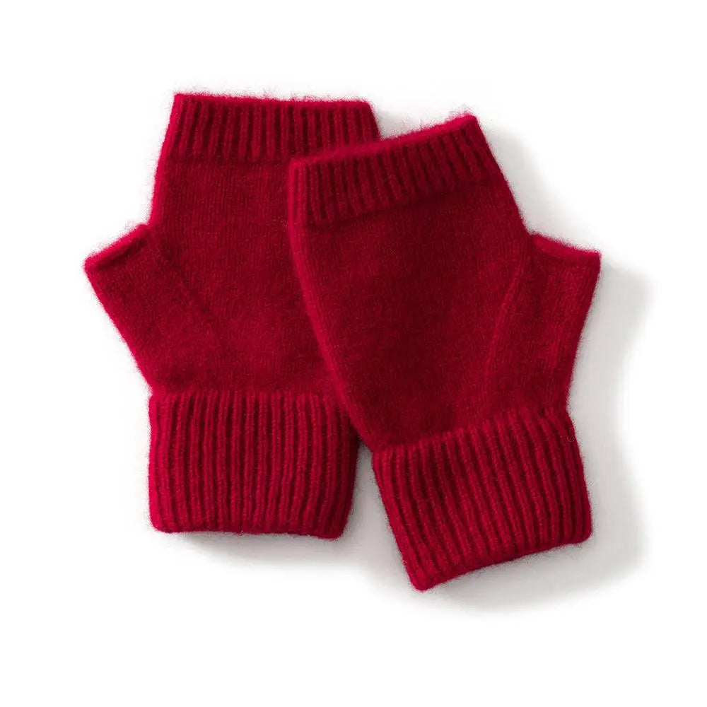 Unisex Knitted Wool Half Finger Winter Gloves