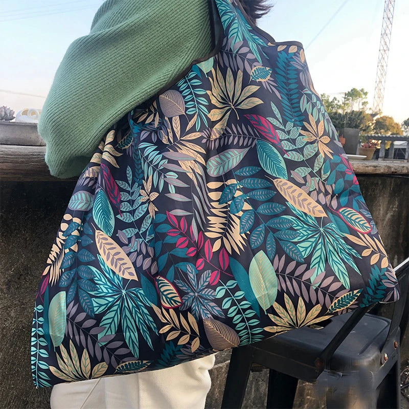 Women's Large Capacity Foldable Shoulder Grocery Tote Bag