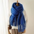 Unisex Winter Warm Knit Solid Color Long Scarf Shawl