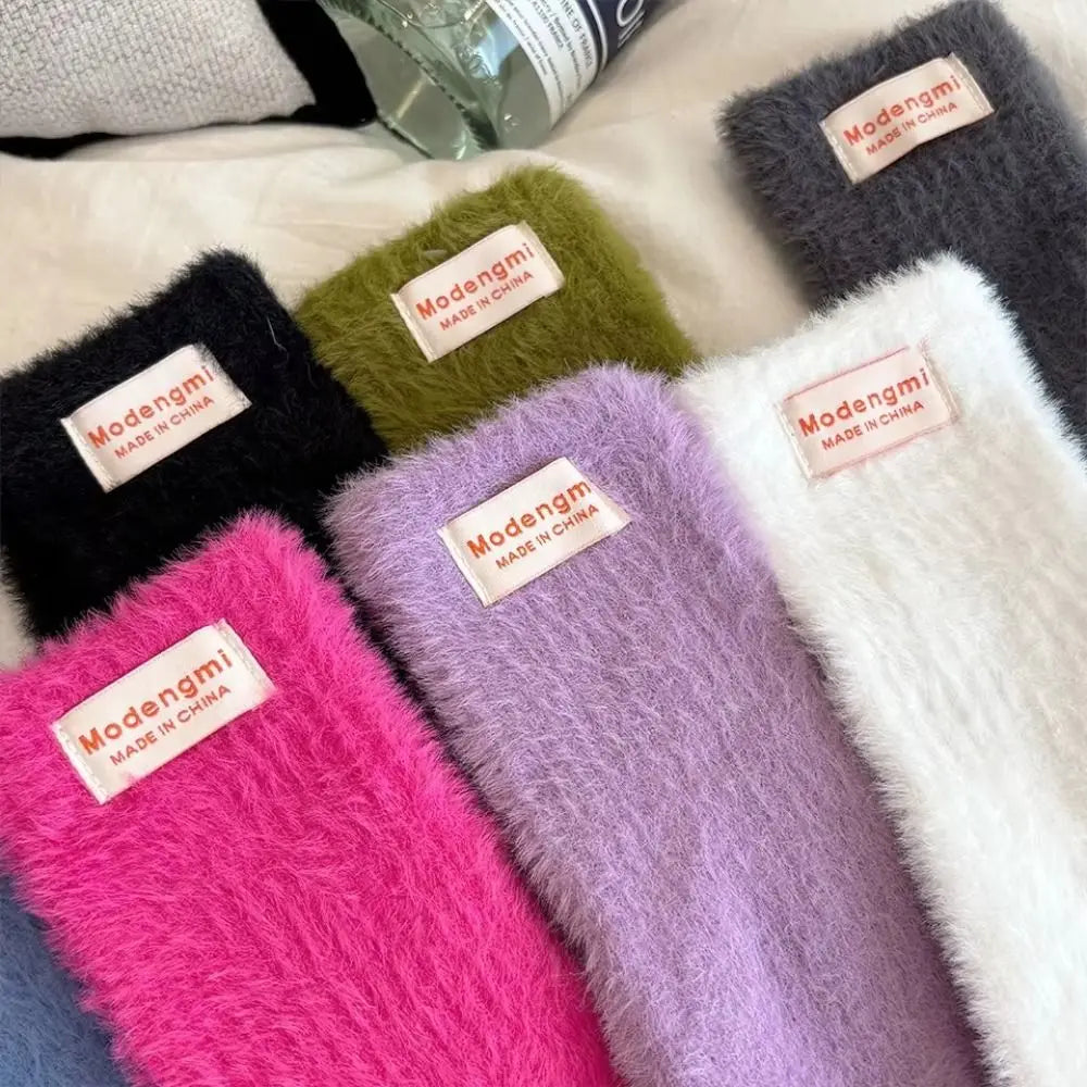 Women's Fashion Plush Warm Knit Velvet Winter Gloves
