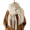 Unisex Winter Warm Knit Solid Color Long Scarf Shawl