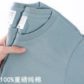 Unisex Solid 100% Cotton Loose Fit Short Sleeve T-Shirt