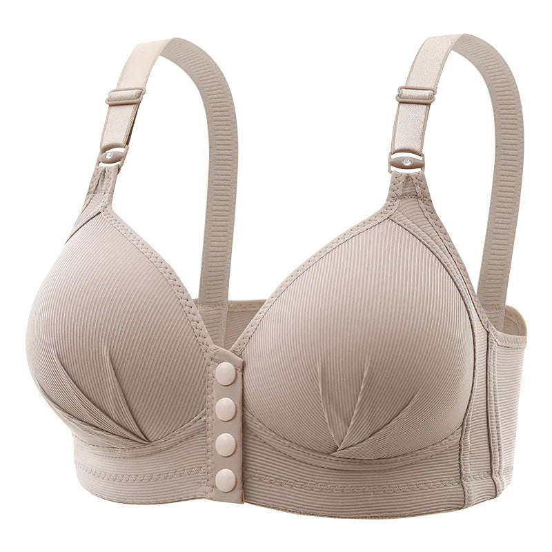 Women's Front Closure Seamless Push Up Bra