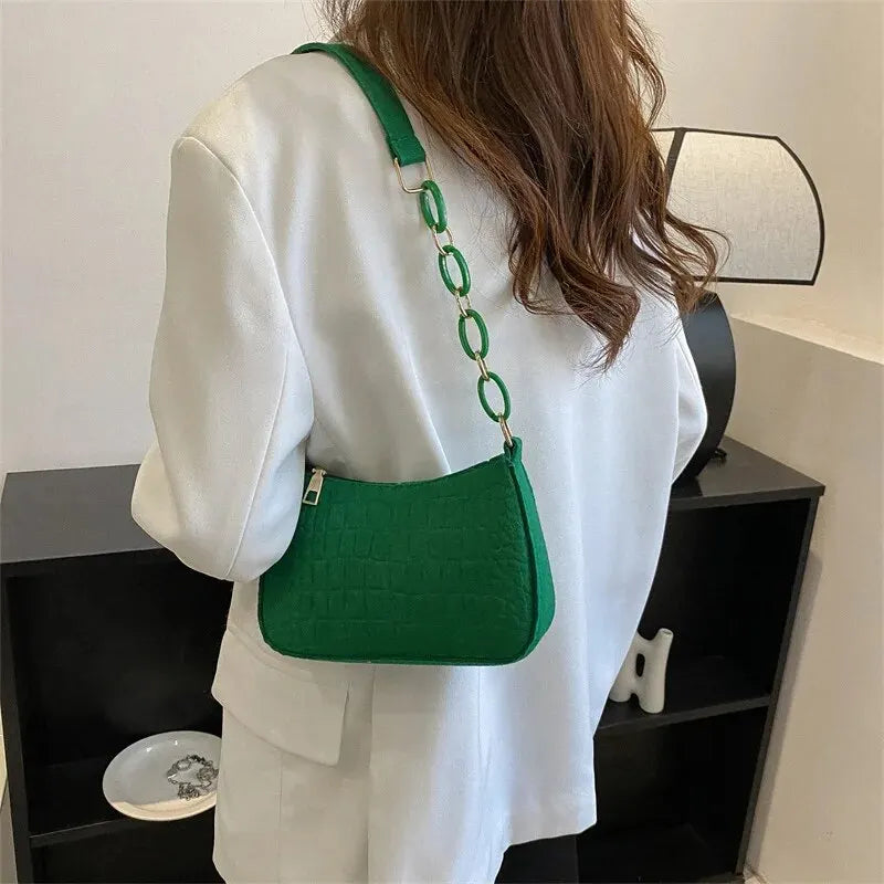 Women's Fashion Felt Underarm Shoulder Bag
