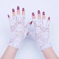 Women's Short Floral Lace Half Finger Sun Protection Gloves
