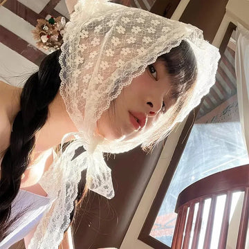 Women's Floral Lace Sweet Triangle Bandana Scarf