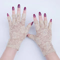 Women's Short Floral Lace Half Finger Sun Protection Gloves