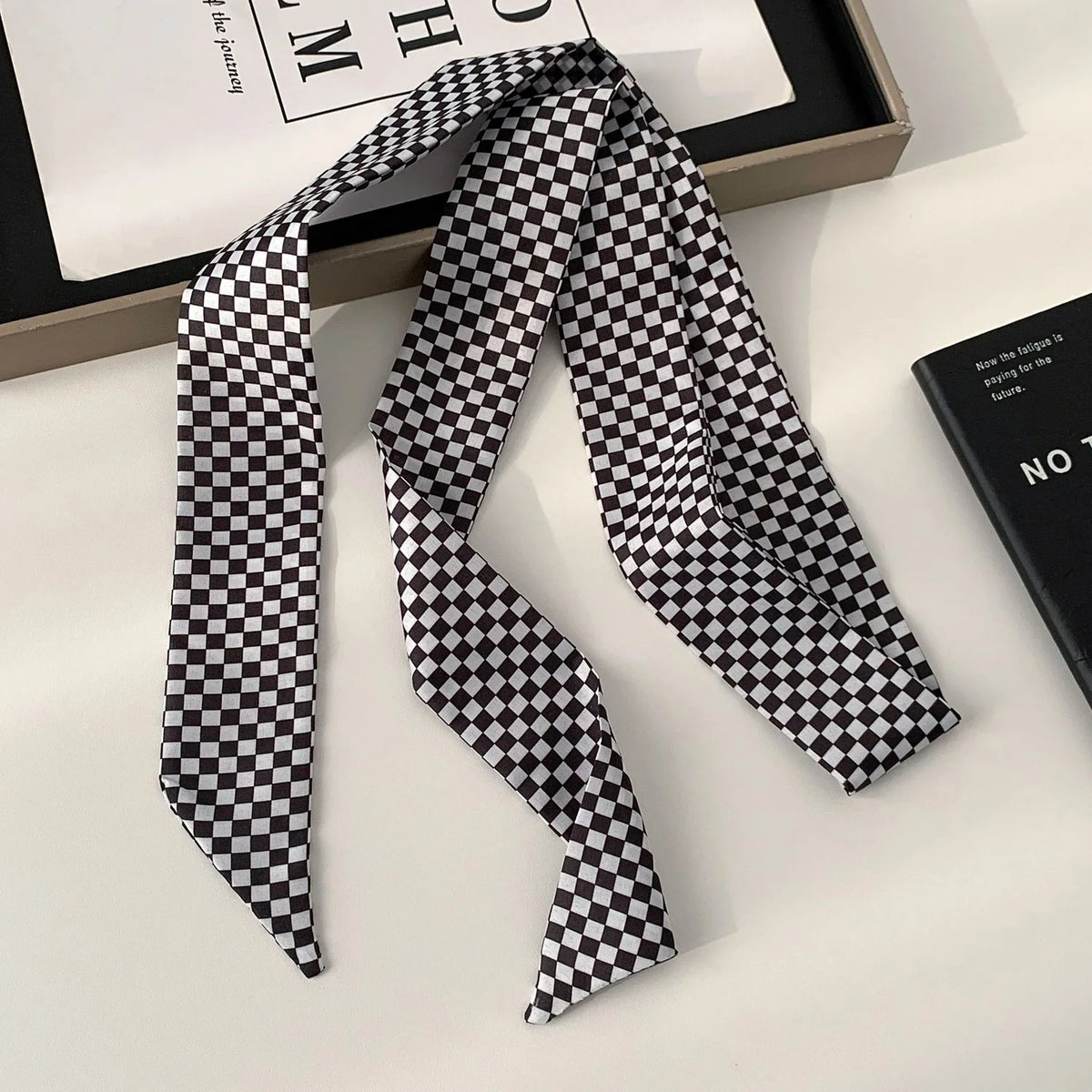 Women's Polka Dot Long Ribbon Scarf 150x4cm