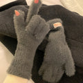 Women's Fashion Plush Warm Knit Velvet Winter Gloves