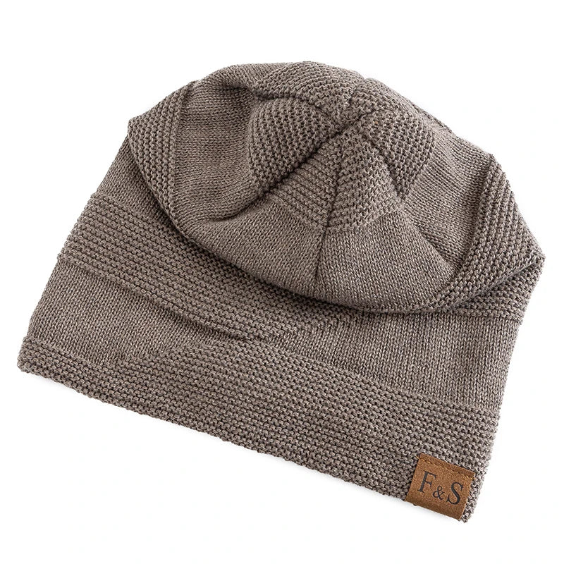 Unisex Thick Fur Lined Knitted Winter Beanie Cap F&S