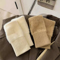 Women's Soft Plush Knitted Half Finger Winter Gloves