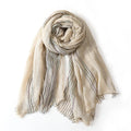 Men's Striped Cotton Linen Warm Shawl Scarf 200x75cm
