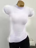 Women's Fashion Slim Fit Mock Neck Short Sleeve T-Shirt
