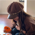 Women's Retro Warm Soft Fabric Painter Beret Cap