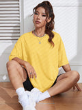 Unisex Solid 100% Cotton Loose Fit Casual Short Sleeve T-Shirt